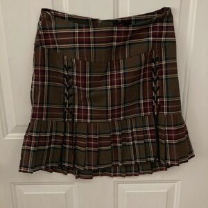 🍂🧡🍂Torrid Multicolor Plaid Mini Skirt with lace up design